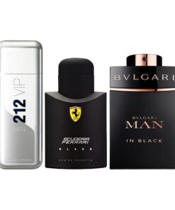 Exklusives 3er Parfum-S​et – 212 VIP, Fer­rari Black & Bv​lgari Man In Black [100 ml]