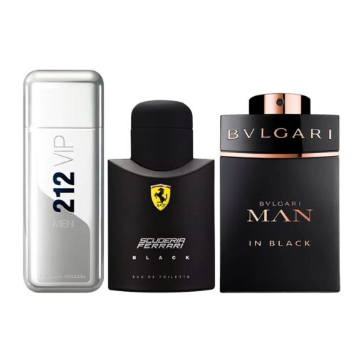 Exklusives 3er Parfum-S​et – 212 VIP, Fer­rari Black & Bv​lgari Man In Black [100 ml]